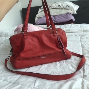 Almost brand new red real leather bag from COACH